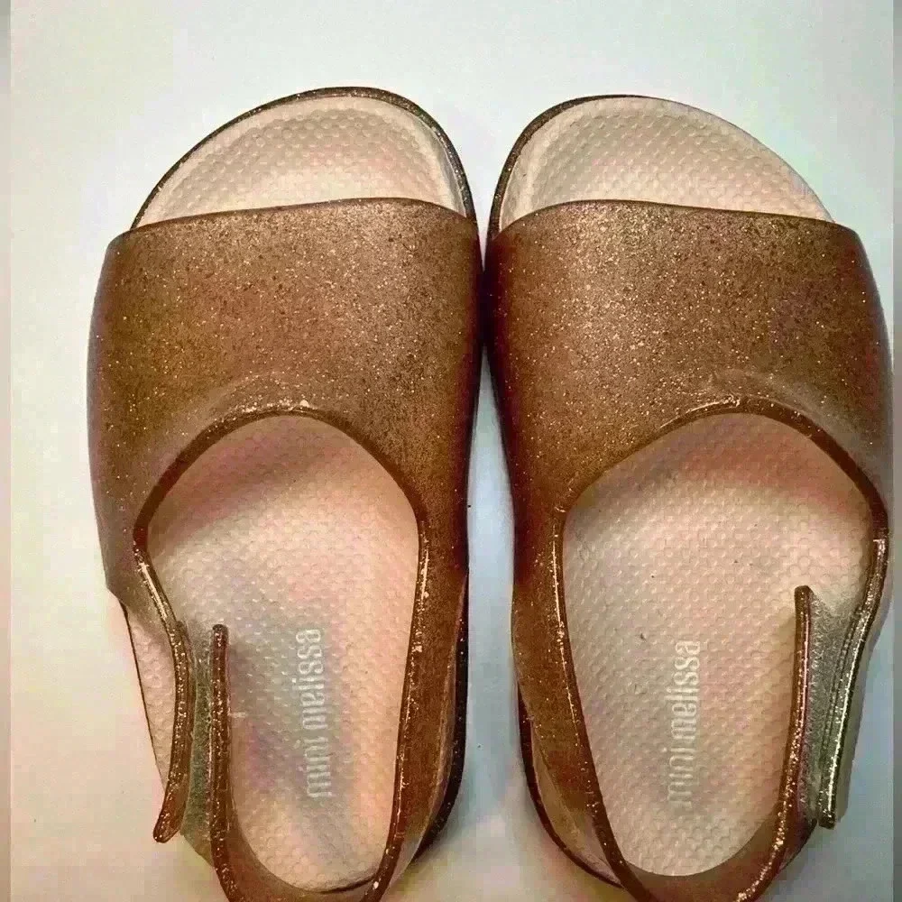NWOT Mini Melissa Silver Glitter Sandals size baby 7